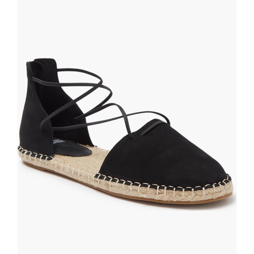 Eileen fisher lace up espadrille suede leather sandal size 12 (SH7)